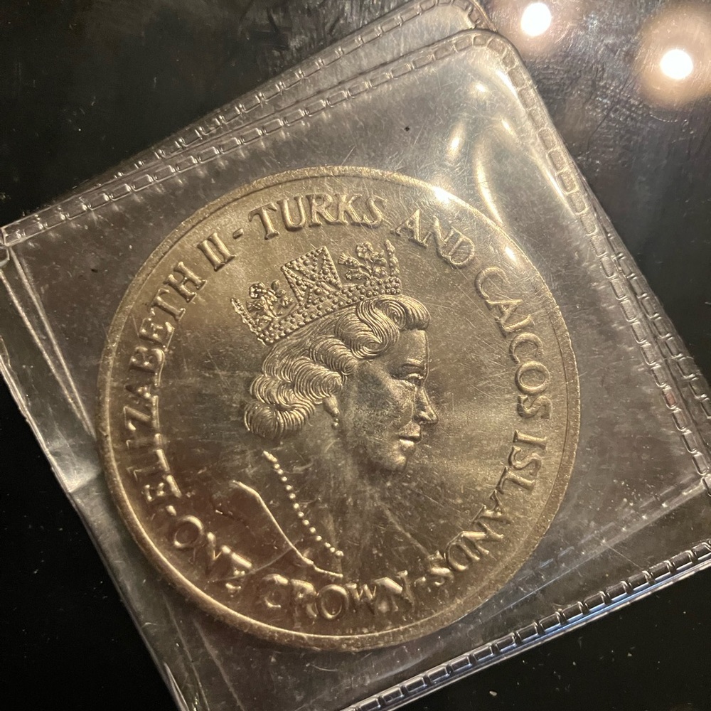 1991 TURKS & CAICOS PRINCESS DIANA - 10TH ROYAL WEDDING ANNIVERSARY CROWN COIN